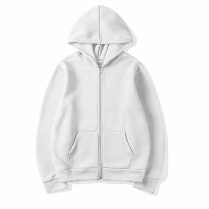 Fashion Zipper Hoodie — Casual Black, Gray & Blue Streetwear Sweatshirt for Men & Women