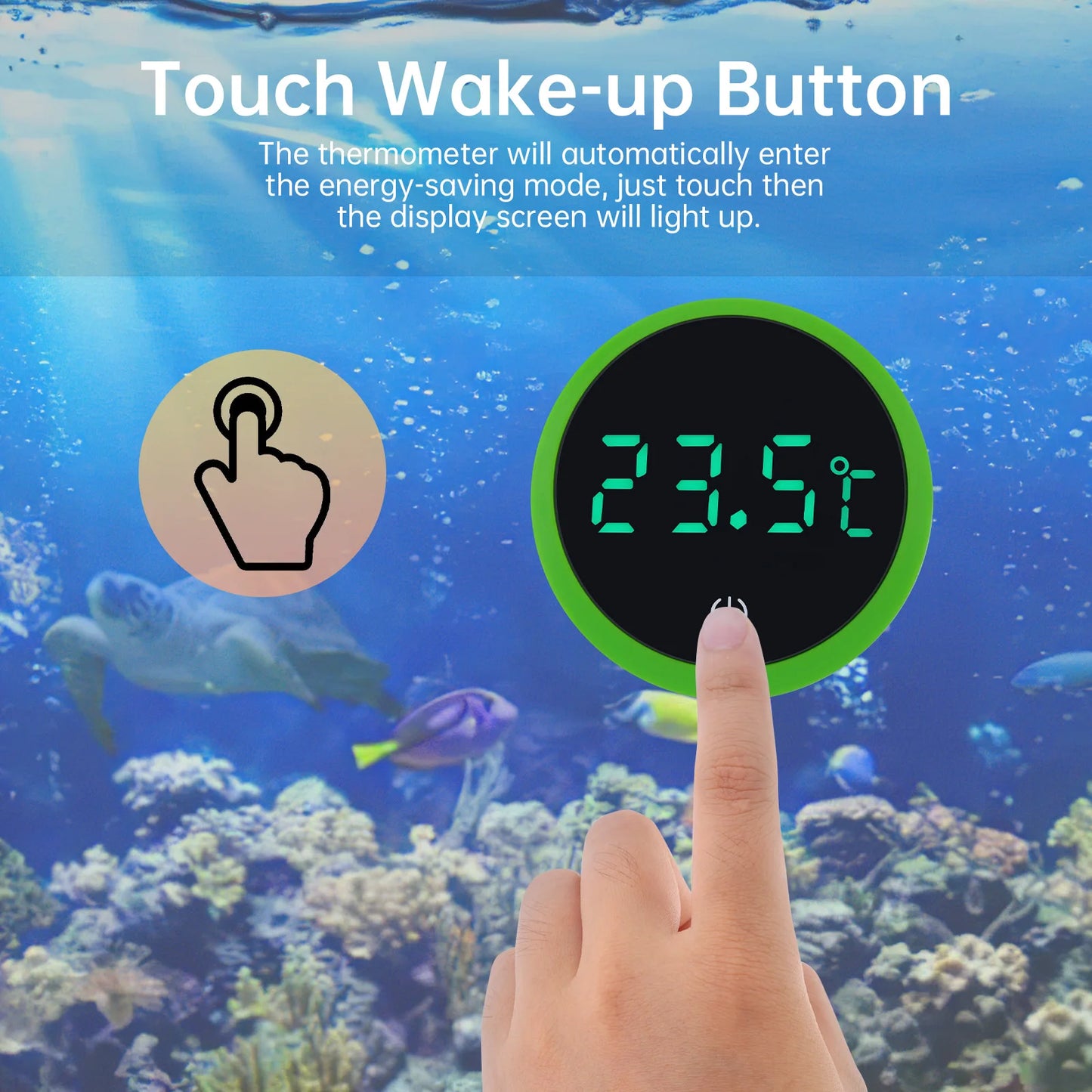 Cordless Digital Aquarium Thermometer – LED Display Fish Tank Temperature Gauge & Control