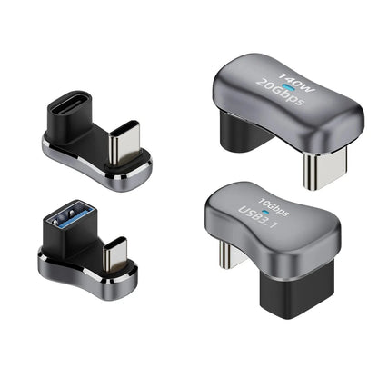 180° Angle USB-C Adapter – 20Gbps PD 140W Charging U-Shape Converter for Steam Deck Accessories