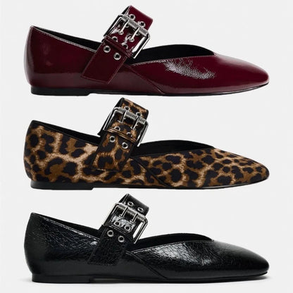 2024 Women’s Flats – Autumn Pointed Toe Loafers & Ballerinas, Retro Leopard Print Dress Shoes for Fall (Zapatos De Mujer)