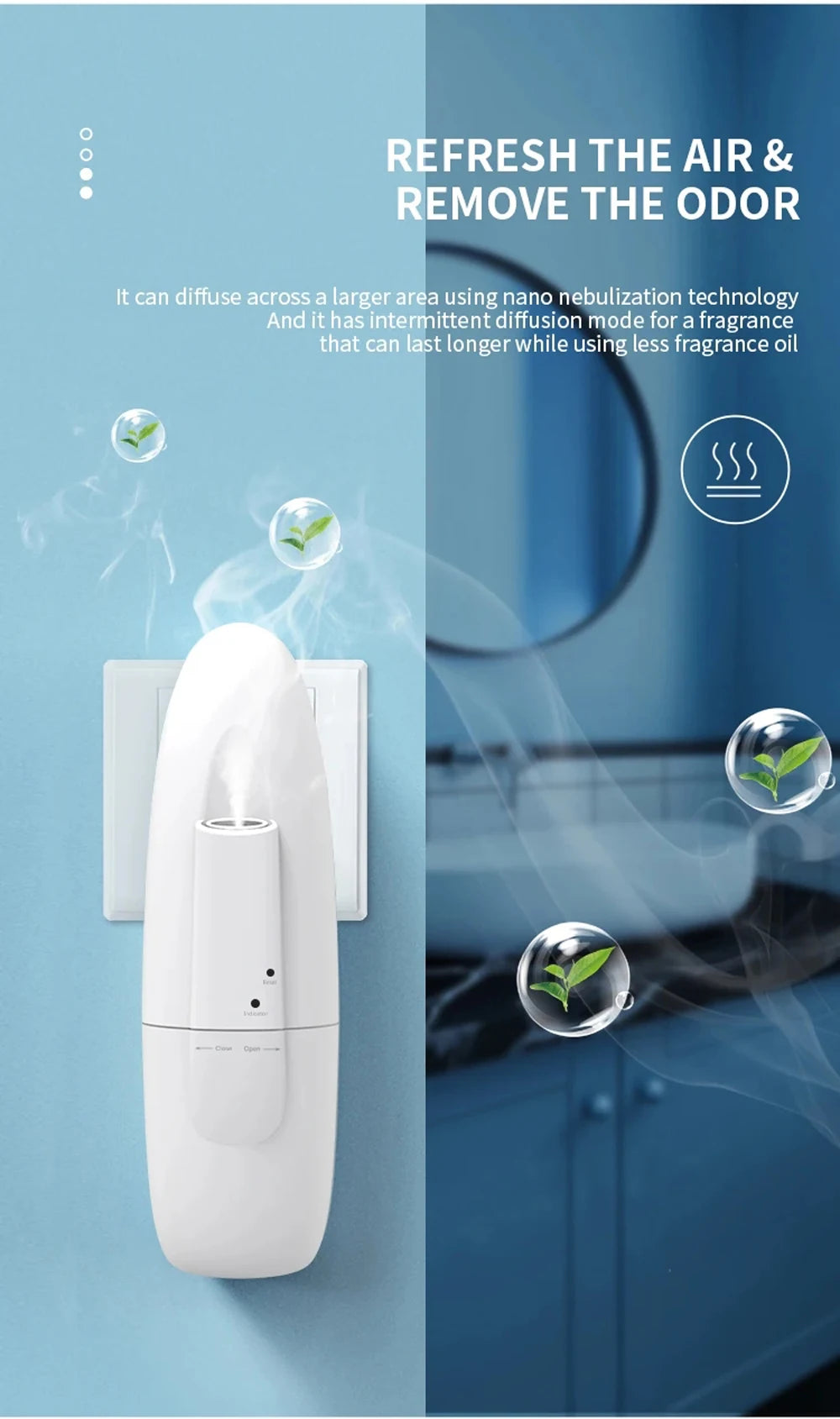 Plug-in Wall Fragrance Diffuser - Hotel Air Freshener, Bluetooth Essential Oil & Electric Aroma Diffuser Machine