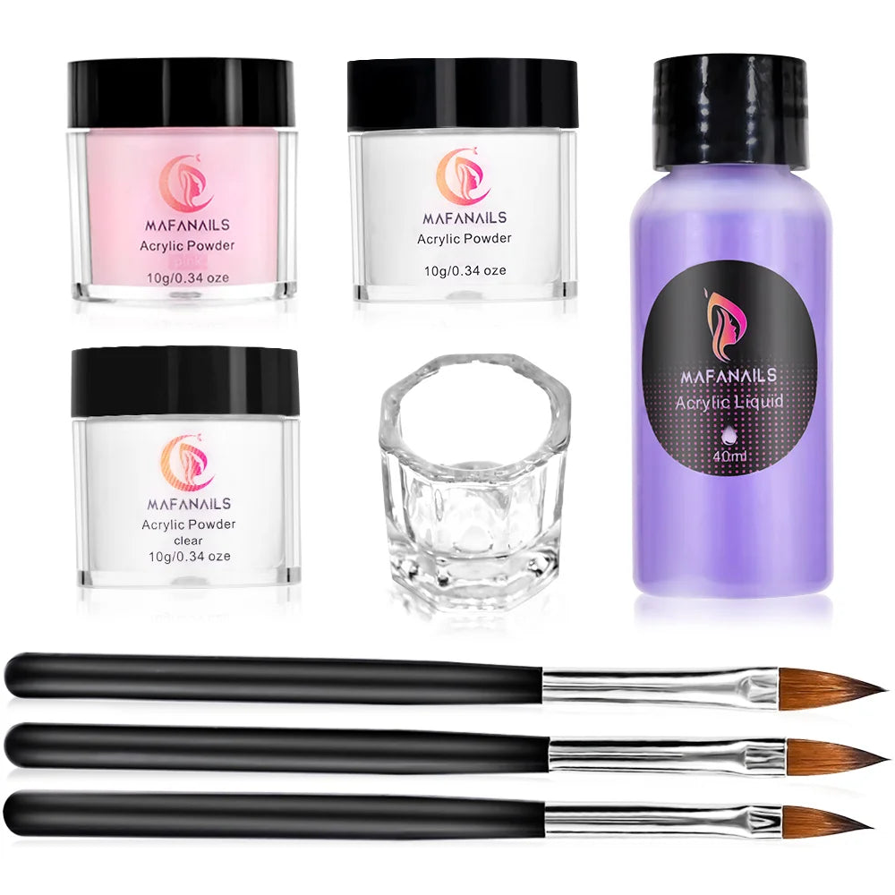 120ml EMA Polymer Acrylic Liquid & Powder - Pink Nail Builder for Dipping, Carving, Acrylic Powder, and Nail Tip Extensions