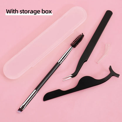 3PCS Eyelash Tool Set with Storage Box – Lash Applicator, Comb & Brush Kit for Eyelash Extension and Grooming