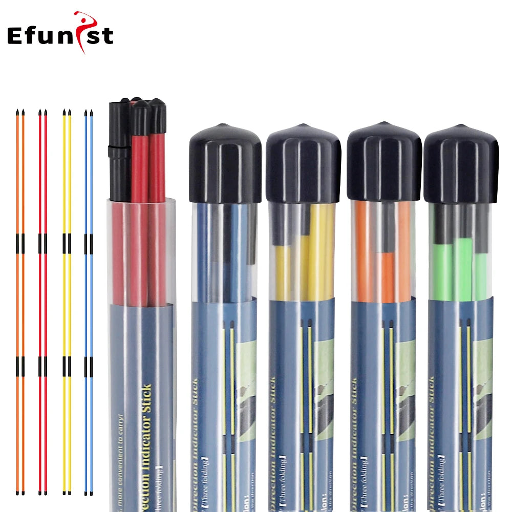 Golf Swing Training Alignment Sticks – 2 Sets 48” Collapsible Practice Rods in 5 Colors