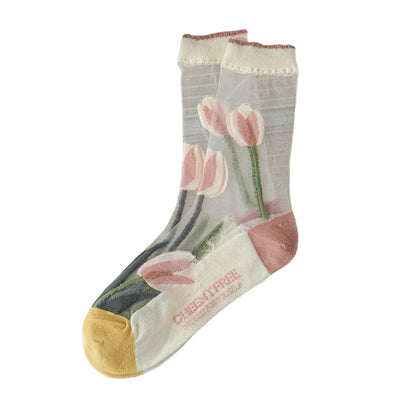 Step into Style: Summer Breathable Fashion Socks for Women - Trendy Casual Korean Style with Cute Transparent Lace, Sweet Addition to Your Outfit