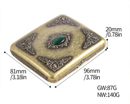 Retro Metal Cigarette Case - Portable 20-Stick Embossed Holder, Anti-Pressure & Moisture-Resistant Smoking Accessory