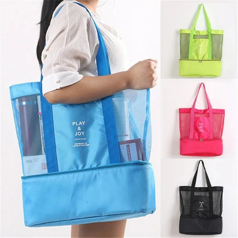 Versatile Handheld Thermal Insulation Bag : Shoulder Cooler Picnic Tote for Food and Drink Storage - Beach & Lunch Accessory