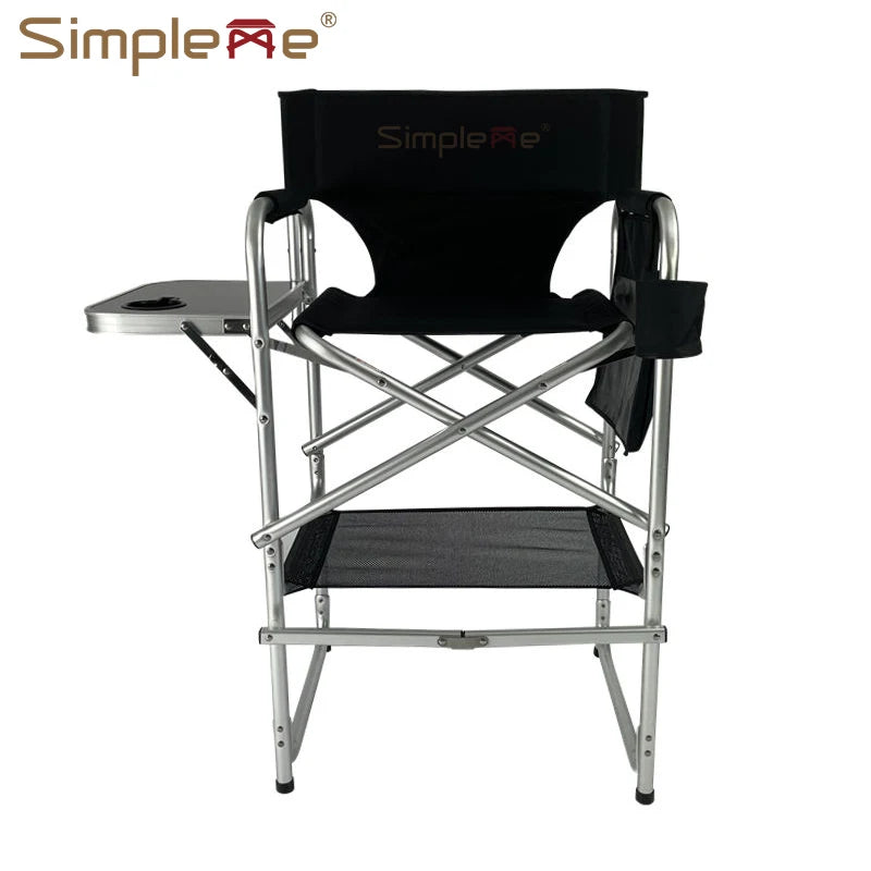 28-Inch Lightweight Aluminium Folding Director Chair – Tall Salon Makeup Chair