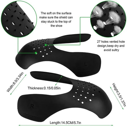 4Pcs Shoe Crease Protector - Anti-Bending Crack Toe Cap Support for Sneakers - Lightweight Shield to Keep Shoes Looking New