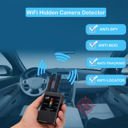 G638 Anti-Spy Wireless RF Signal Detector — GSM, GPS Tracker & Hidden Camera Finder, Professional Military Version