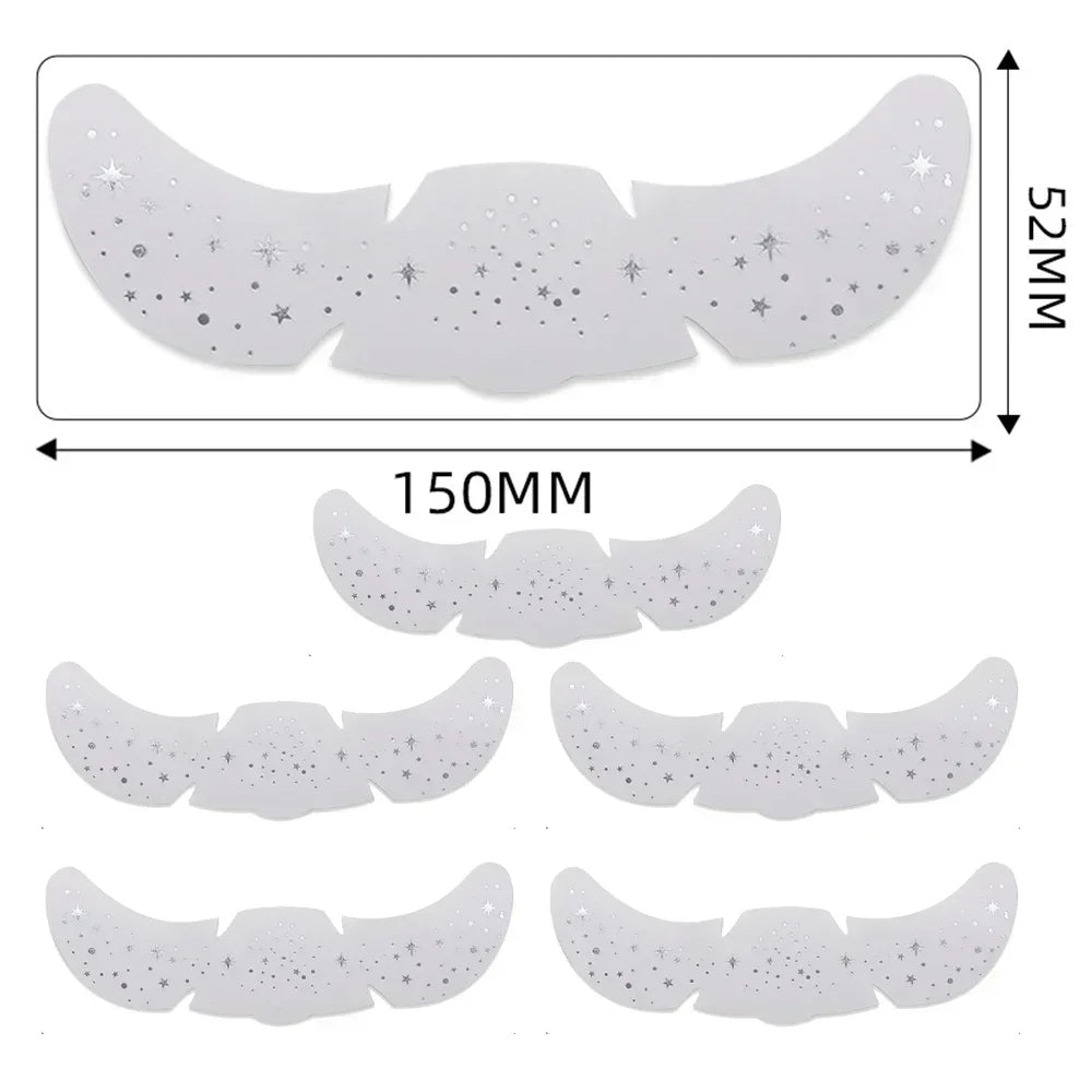 6pcs Hot Stamping Freckles Makeup Patches – Metallic Gold & Silver Temporary Tattoo Stickers for Face