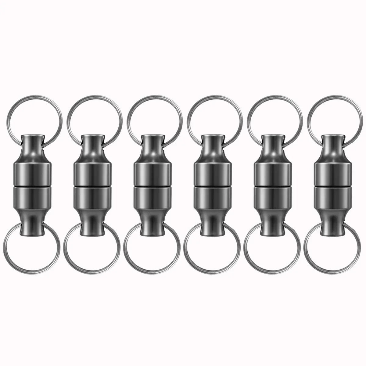 Strong Magnetic Keychain with Metal Ring – Anti-Loss Carbon Steel Car Key Holder Necklace & Storage Hanging Tool (1 Pair / 10PCS)