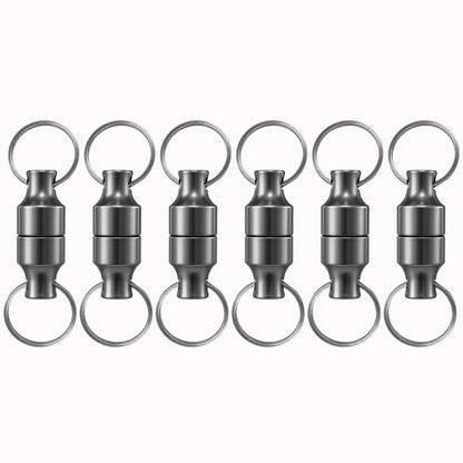 Strong Magnetic Keychain with Metal Ring – Anti-Loss Carbon Steel Car Key Holder Necklace & Storage Hanging Tool (1 Pair / 10PCS)