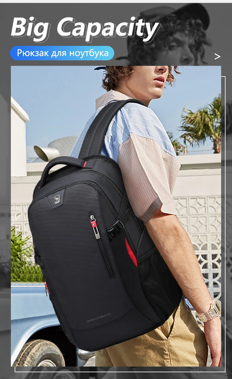 OIWAS 14" Laptop Backpack – 29L Waterproof Nylon School, Travel & Casual Bag for Teenagers & Men