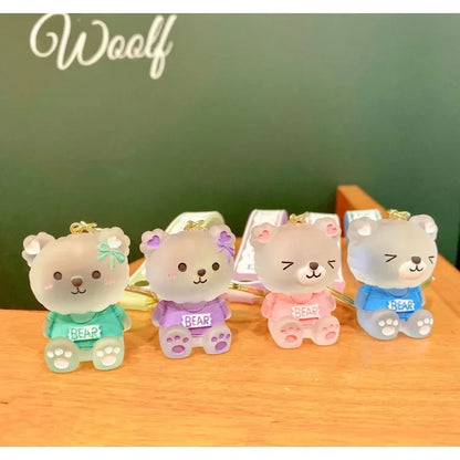 Jelly Bear Keychain - Cute Cartoon Resin Doll Charm for Backpacks and Car Keys
