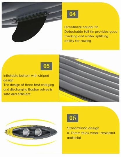 INTEX 68307 Inflatable Boat – Single/Double Drifting Raft for Kayak, Outdoor Fishing & Water Sports