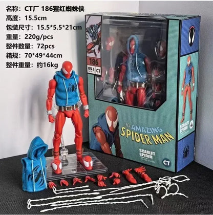 Ct Toys Scarlet Spider Action Figure — Mafex 186 Ben Reilly Comic Version | Spider-Man Anime Collection Model Toy Gift