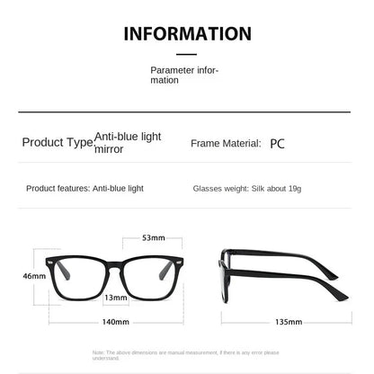 2 Pairs Classic Square Anti Blue Light Glasses - Stylish Fashion Eyewear for Men and Women Daily Wear
