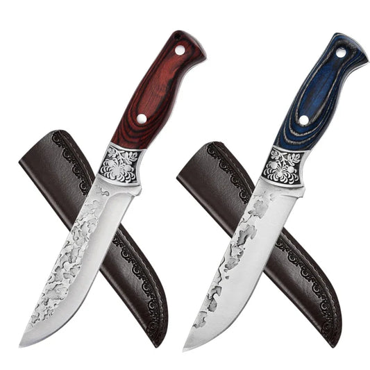 Forged Stainless Steel Cleaver Knife - Versatile Kitchen Chef, Meat, Fruit, BBQ, and Boning Knife with Cover