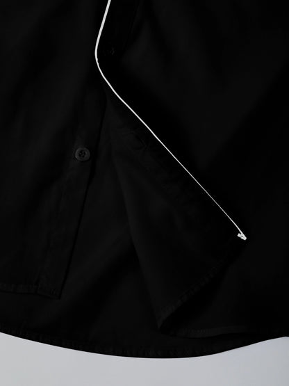 Men’s Stand Collar Long Sleeve Shirt - Slim Fit Solid Color Button Down Shirt for Spring & Autumn