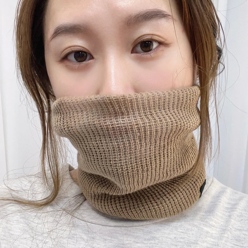 Women’s Winter Plush Woolen Scarf – Thick Fleece Neck Warmer, Knitted Muffler & Ski Mask