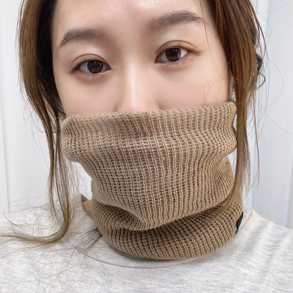 Women’s Winter Plush Woolen Scarf – Thick Fleece Neck Warmer, Knitted Muffler & Ski Mask