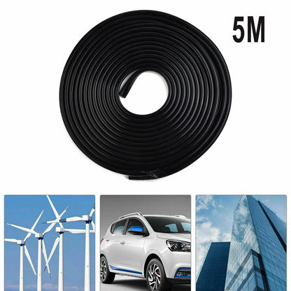 5M Car Door Edge Protector Strip - U-Shape Rubber Guard Seal Trim 11mm x 5mm