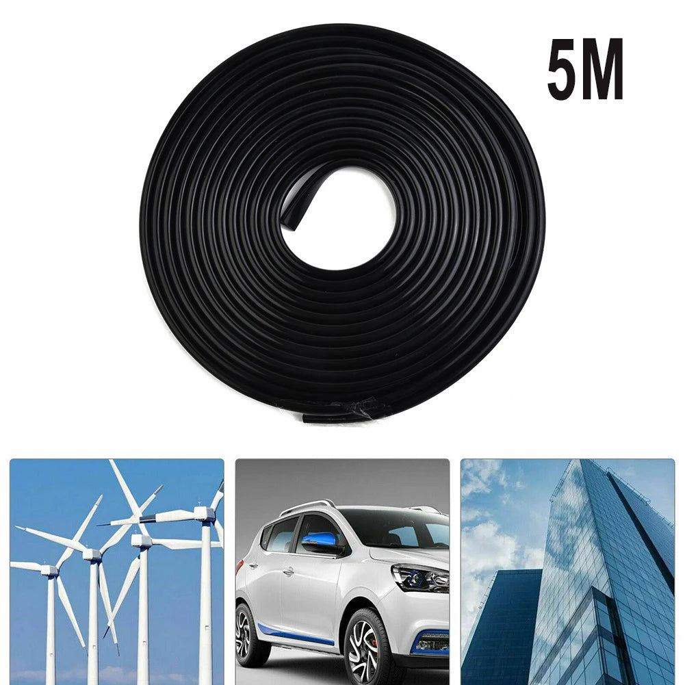 5M Car Door Edge Protector Strip - U Shape Rubber Seal Trim 11x5mm Auto Door Guard for Scratch Protection, Sealing & Decoration