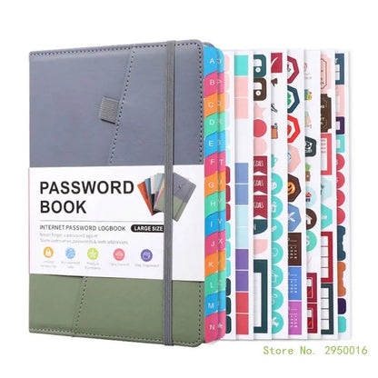 A5 PU Hardcover Password Book with Alphabetical Tabs – Password Keeper Notebook for Internet Login Storage