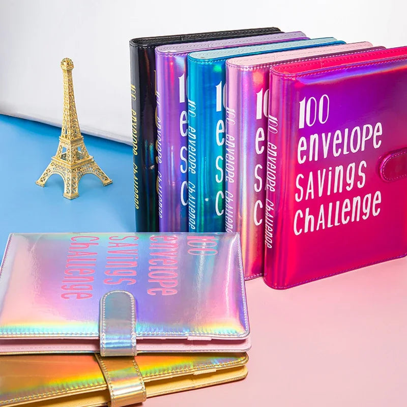 100 Envelope Challenge Binder – Savings Challenge Loose-Leaf Budget Binder with Cash Envelopes, Money Organizer System