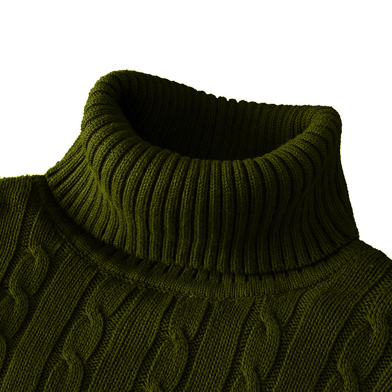 New Turtleneck Sweater for Men - Casual Rollneck Knitted Jumper, Warm Woolen Sweater