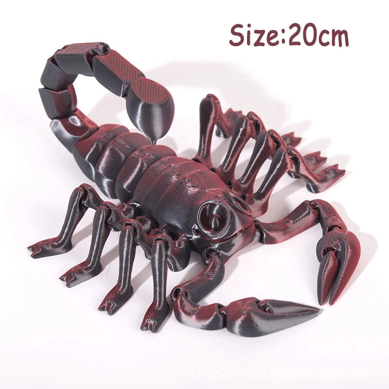 3D Printed Multi-Joint Dinosaur & Snake Fidget Toy – Movable Stress Relief Toy for Adults, Kids, Autism, and Desktop Decor