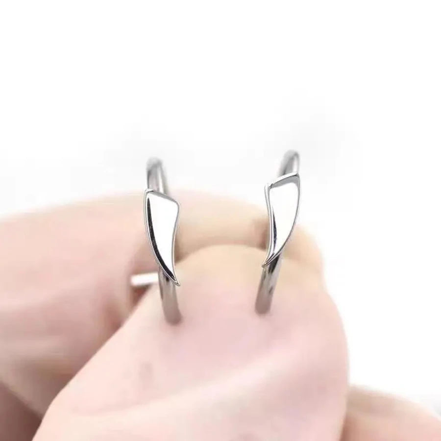 2PCS Trendy 10mm Stainless Steel Punk Clip-On Fake Piercing – Unisex Nose & Lip Rings, Tusk Body Jewelry for Men & Women