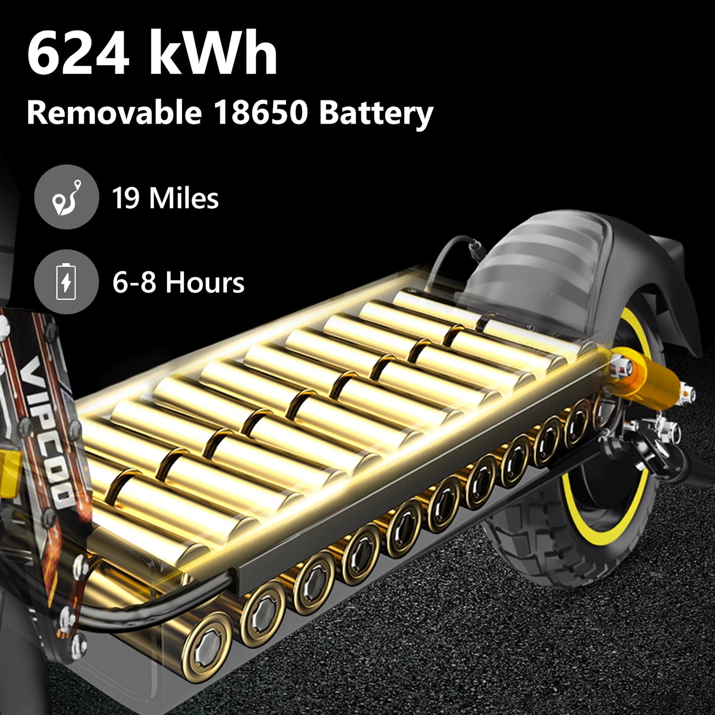 VIPCOO VS1 Electric Scooter – 700W Motor, 48V 13AH Battery, Portable Folding with 10” Off-Road Air Tires