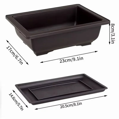 Purple Clay Succulent Plant Pots – Outdoor Garden Bonsai Planters, Rectangular & Square