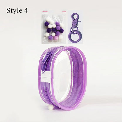 Transparent Jewelry Organizer Box – Plastic Storage Pouch with Keychain, Dustproof Case, Cute Doll Bag for Accessories