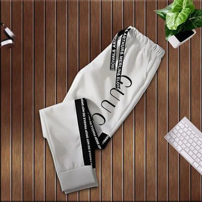 Men's Fashion Tracksuit Set – Hoodie & Sweatpants with Trendy Print | Casual Black & White Jogger Outfit