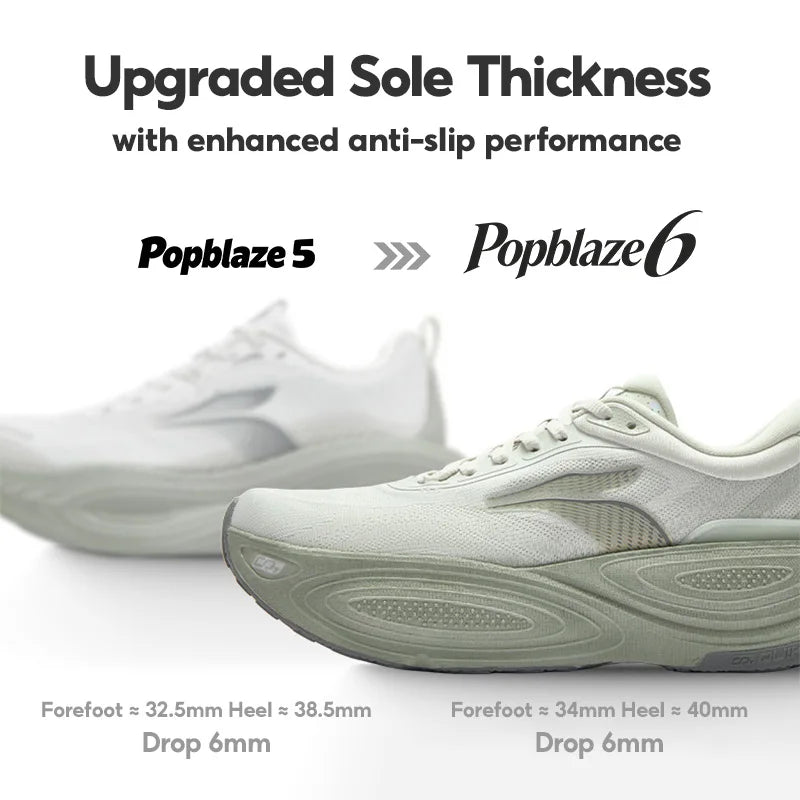 361 Degrees PopBlaze 6 Men's Running Shoes - Lightweight, Shock Absorbing, Comfortable & Wear Resistant Sneakers