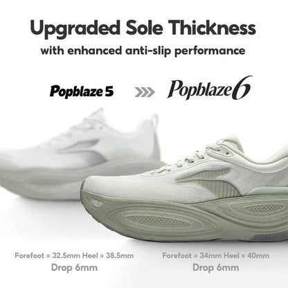 361 Degrees PopBlaze 6 Men's Running Shoes - Lightweight, Shock Absorbing, Comfortable & Wear Resistant Sneakers