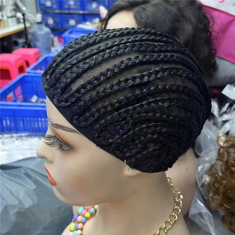 Braided Wig Cap - Breathable Cornrow Cap for Crochet Braids, Sew-In Weaves, Ponytail & Cosplay Wigs