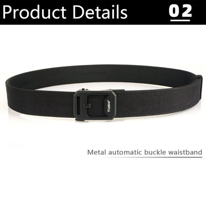 TUSHI Men's Military Tactical Belt – Heavy-Duty Sturdy Nylon with Automatic Buckle for Outdoor & Casual Wear