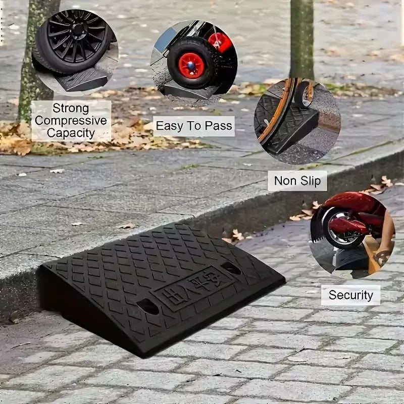 Portable Non-Slip Access Ramp 10cm – Durable Threshold Ramp for Cars, Motorcycles, Wheelchairs & Pets, Heavy-Duty Support Board