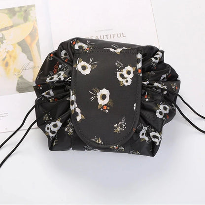 Women’s Drawstring Cosmetic Bag — Portable Waterproof Travel Makeup Organizer & Toiletry Beauty Pouch