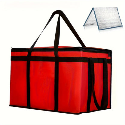 XXXL Large Capacity Insulated Pizza Delivery Bag Set with Removable Hard Bottom, 3-Layer Reusable Warming Carrier