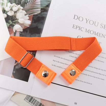 Elastic Buckle-Free Canvas Belt for Women – Stretch Waist Belt for Jeans & Pants, Invisible Lazy Belt