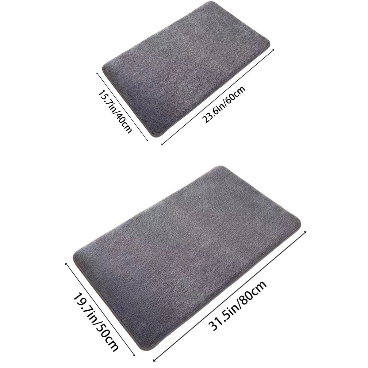 Super Absorbent Coral Velvet Bathroom Floor Mat with Anti-Slip Backing: Ideal for Bathrooms and Entryways