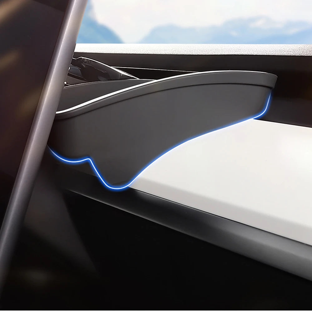 Tesla Model 3 & Y Rear Screen Storage Box – Hidden TPE Organizer Tray & Tissue Box for Interior Accessories