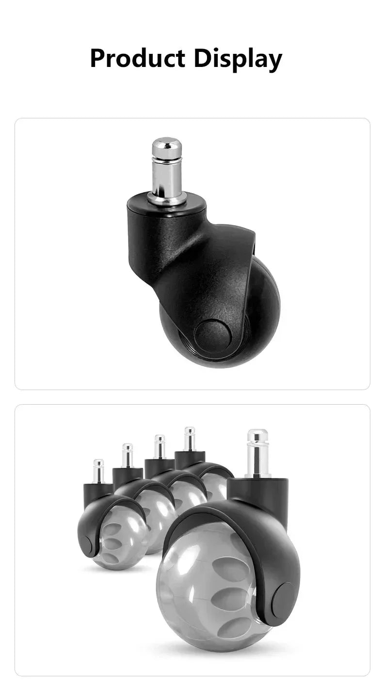 5-Pack 2" M11 Office Chair Caster Wheels — Heavy Duty, Quiet Rolling, Universal Fit for Desk Chairs