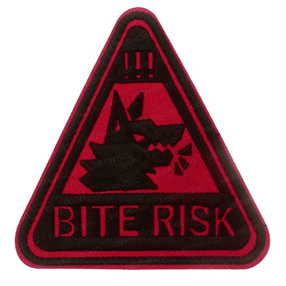 Dog Bite Risk Warning Patch - Embroidered K9 Service Dog Hook & Loop Badge