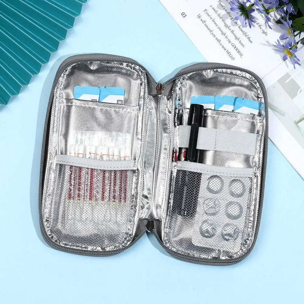 Oxford Cloth Insulin Cooling Bag - Portable Cold Storage Medicine Cooler for Diabetes, Travel-Friendly Drug Freezer